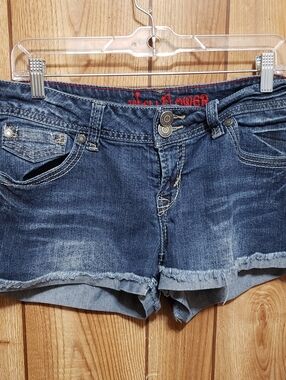 Stretch  Micro shorts Juniors Size 13 Festival Cowgirl Wall Flower blue